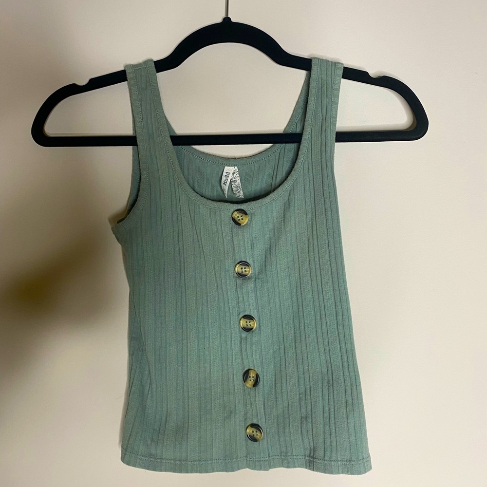 Olive green tank top